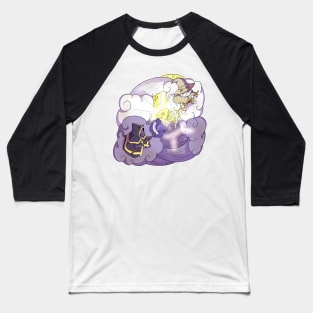 White Cat Mage vs Black Cat Mage Baseball T-Shirt